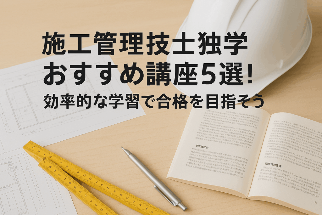 施工管理技士独学おすすめ5選!効率的な学習で合格を目指そう